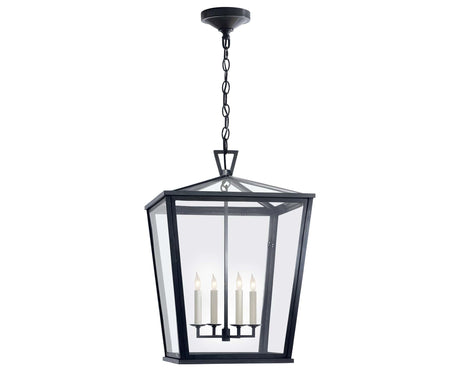 Bronze & Clear Glass | Darlana Medium Hanging Lantern | Valley Ridge Furniture