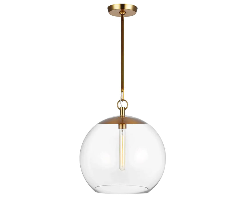Burnished Brass & Clear Glass | Atlantic Round Pendant | Valley Ridge Furniture