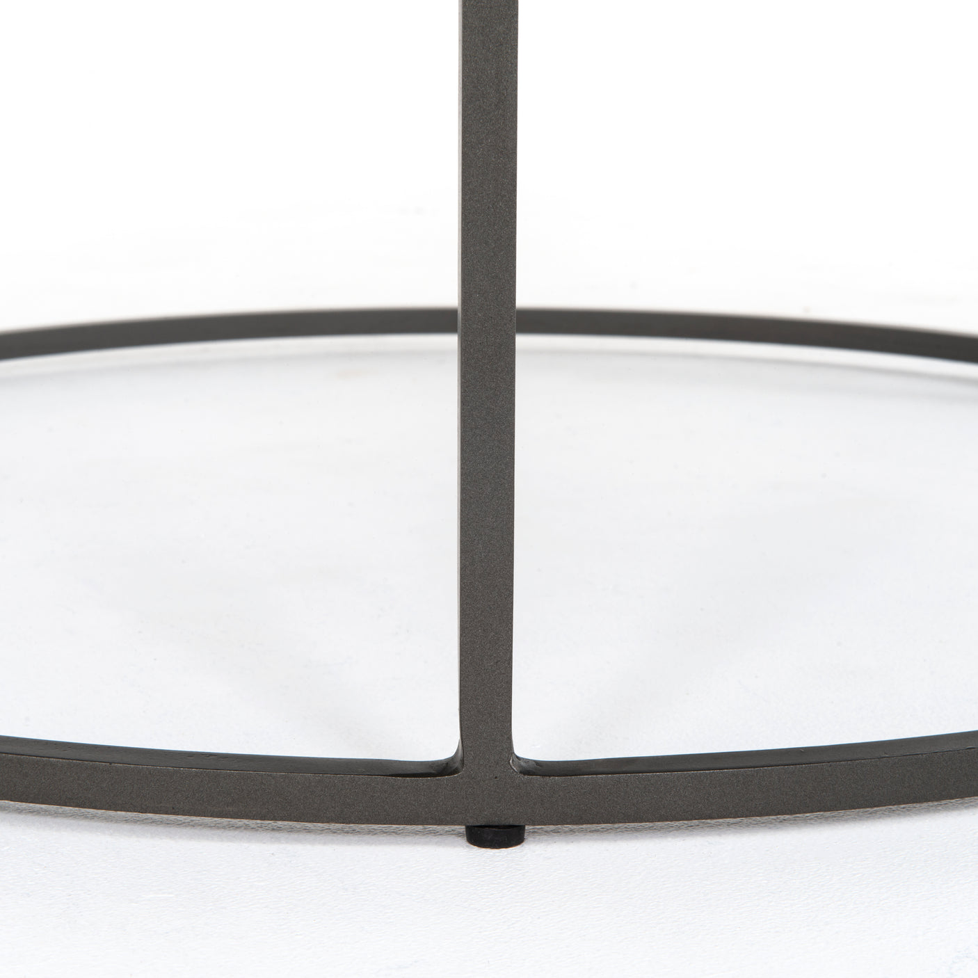 Polished White Marble with Gunmetal Iron | Evelyn Round Nesting Coffee Table | Valley Ridge Furniture