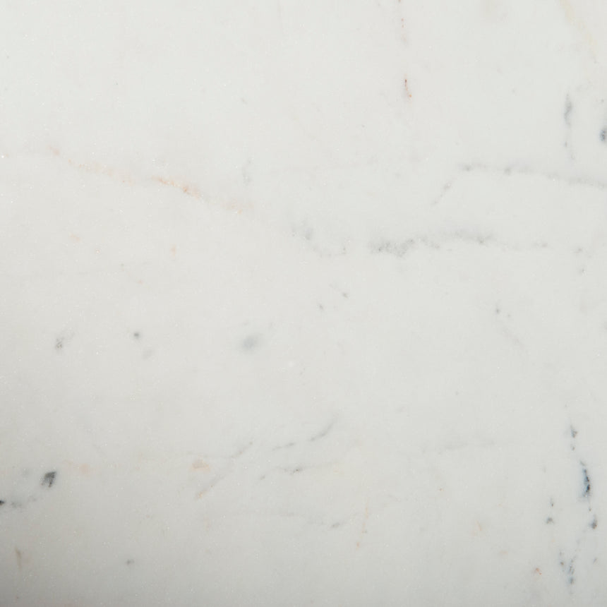 Polished White Marble with Raw Brass | Helen End Table | Valley Ridge Furniture