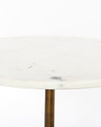 Polished White Marble with Raw Brass | Helen End Table | Valley Ridge Furniture