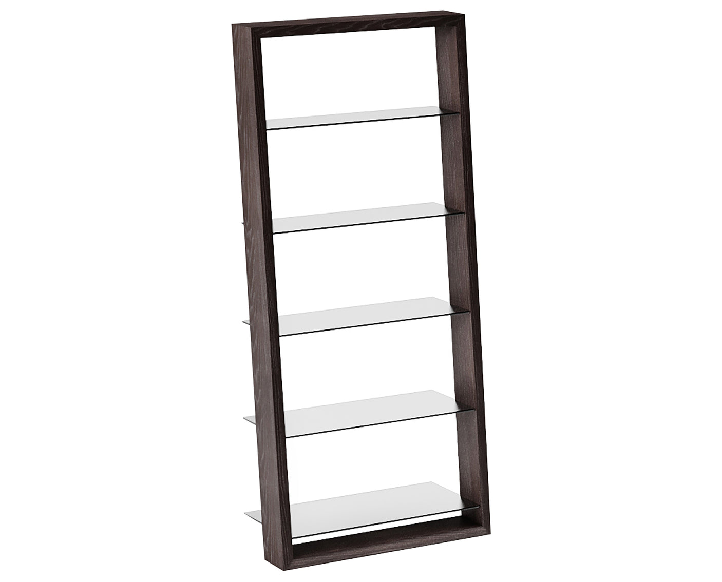 Charcoal Ash Veneer & Grey Polished Glass | BDI Eileen Bookcase | Valley Ridge Furniture