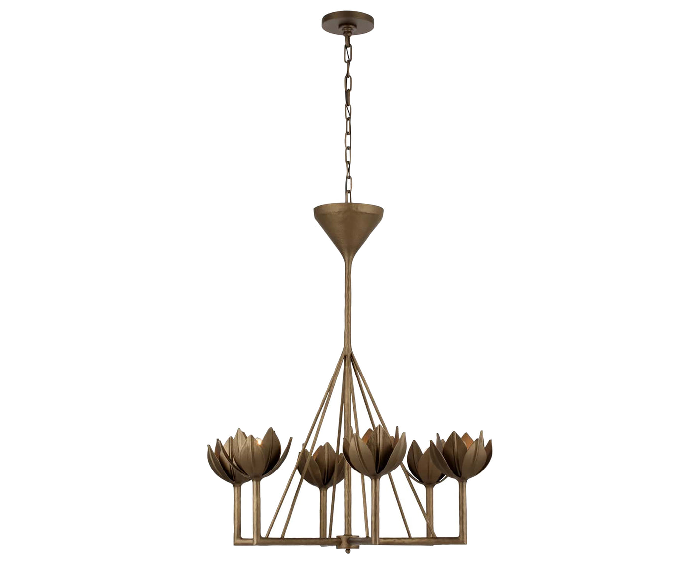 Antique Bronze Leaf | Alberto Small Single Tier Chandelier | Valley Ridge Furniture