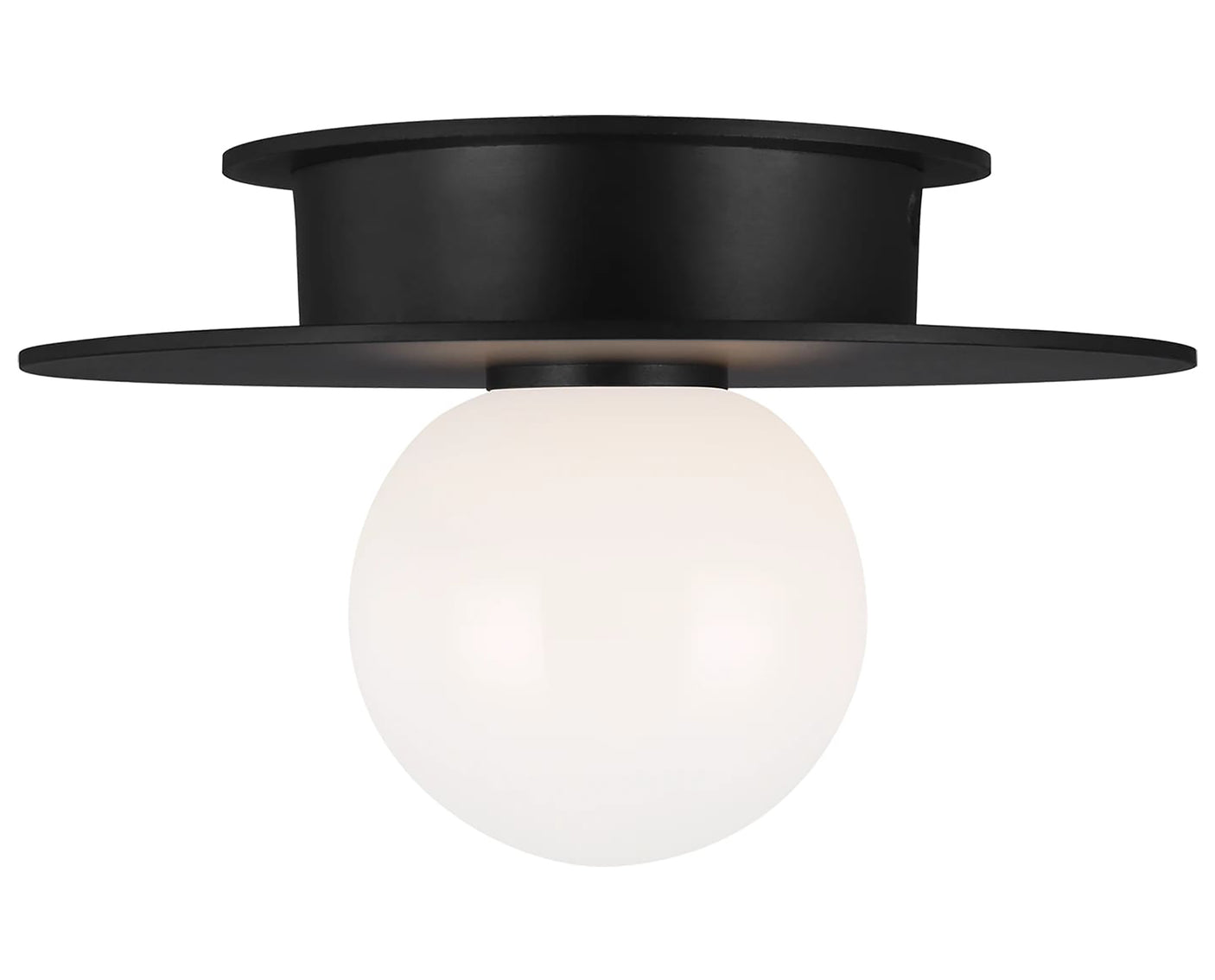 Midnight Black & Opal Glass | Nodes Small Flush Mount | Valley Ridge Furniture