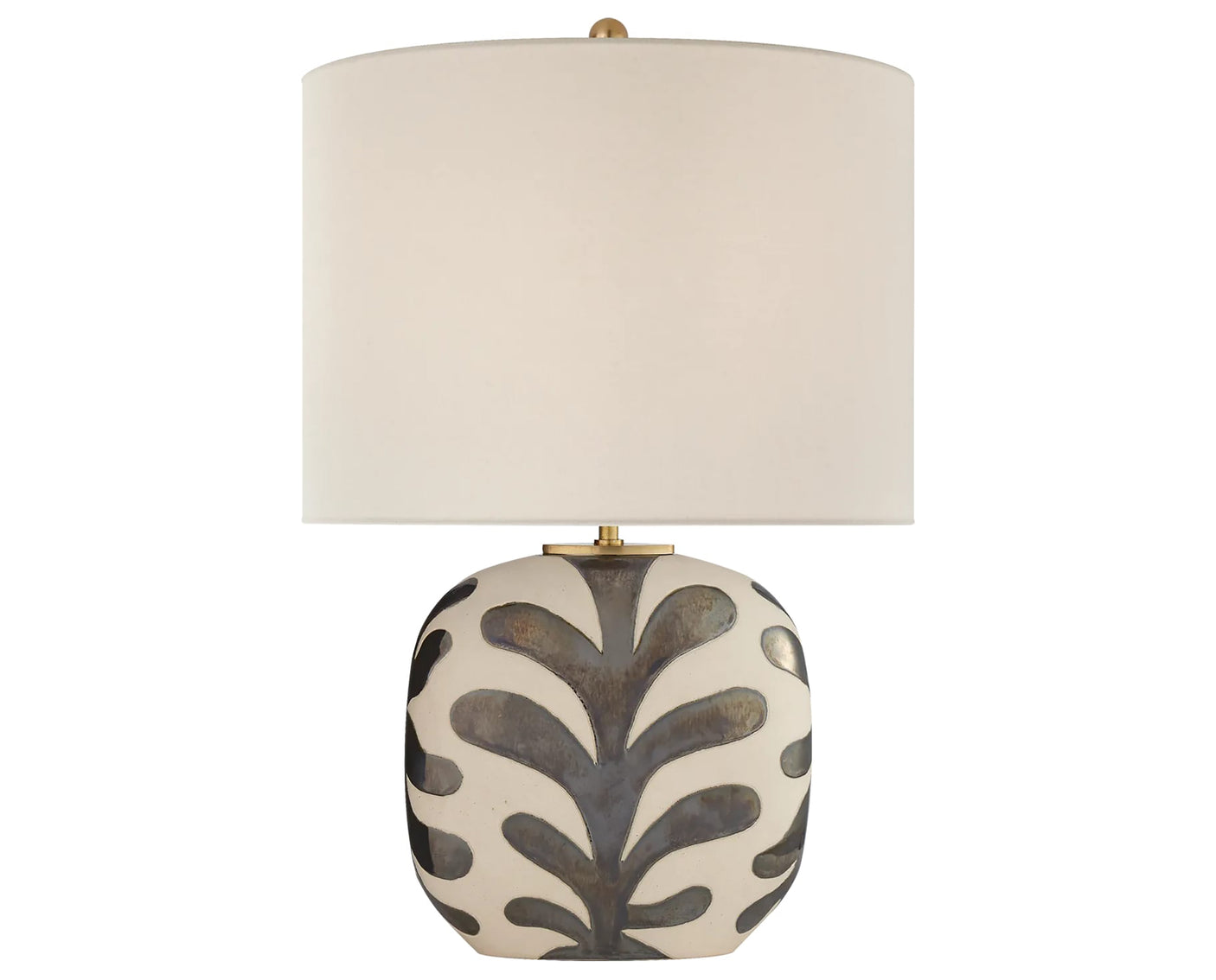 Natural Bisque and Black Pearl & Cream Linen | Parkwood Medium Table Lamp | Valley Ridge Furniture