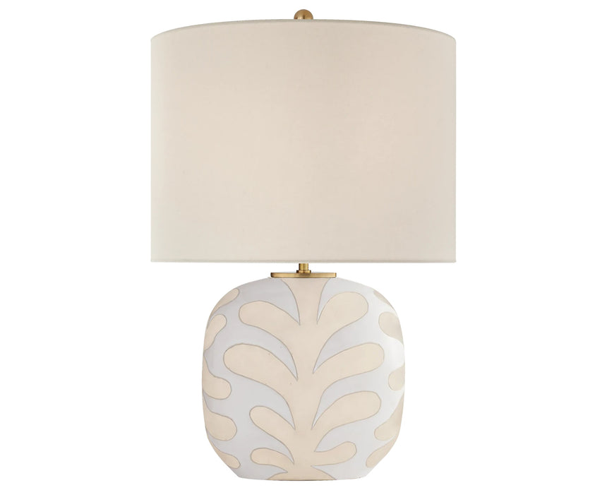 Natural Bisque and New White & Cream Linen | Parkwood Medium Table Lamp | Valley Ridge Furniture