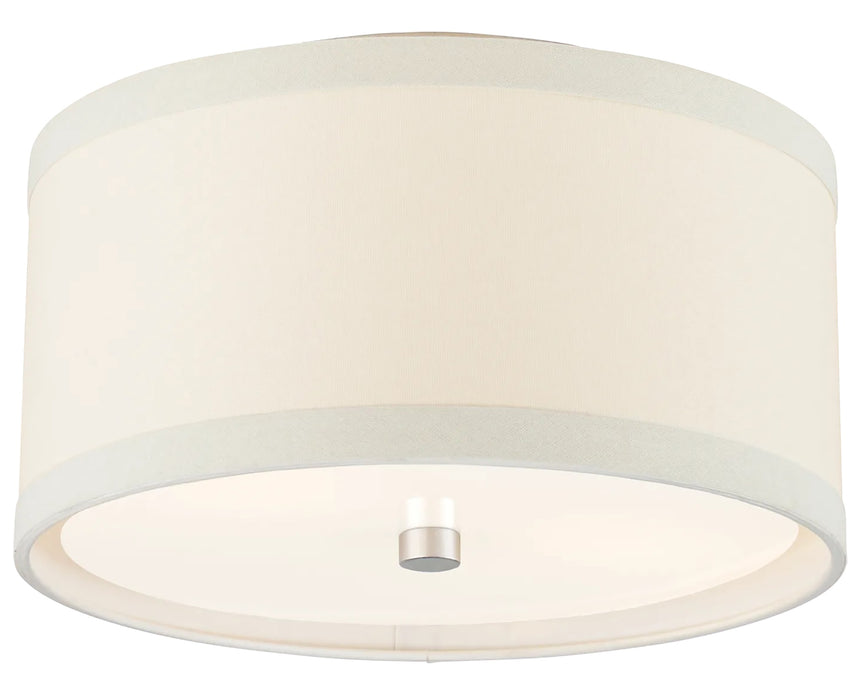 Burnished Silver Leaf and Cream Linen | Walker Small Flush Mount | Valley Ridge Furniture