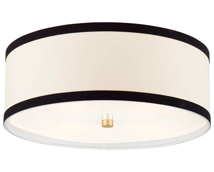 Gild and Cream Linen with Black Linen Trim | Walker Medium Flush Mount | Valley Ridge Furniture