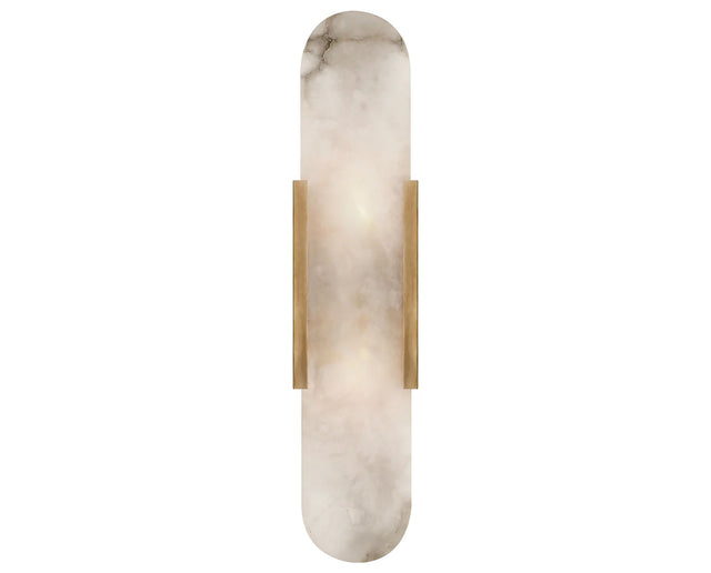 Antique-Burnished Brass & Alabaster | Melange Elongated Sconce | Valley Ridge Furniture