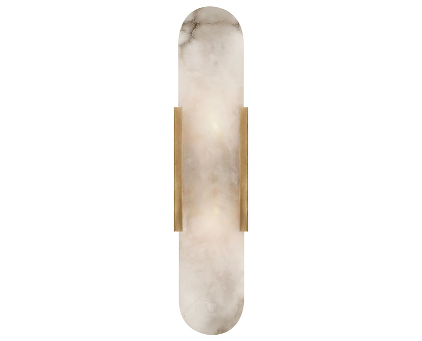 Antique-Burnished Brass & Alabaster | Melange Elongated Sconce | Valley Ridge Furniture