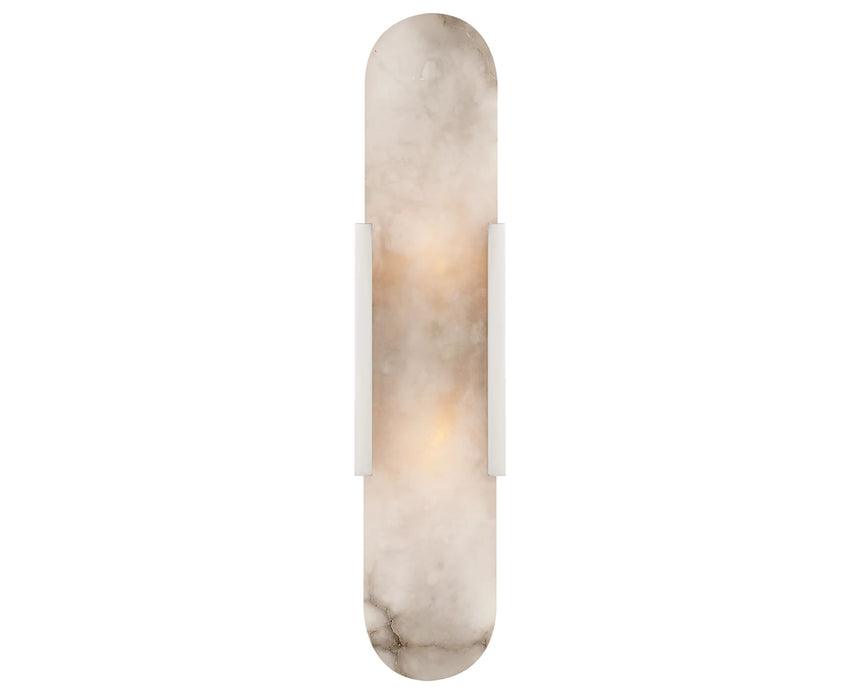 Polished Nickel & Alabaster | Melange Elongated Sconce | Valley Ridge Furniture