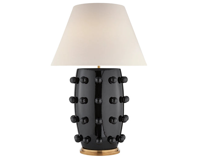 Black Porcelain & Linen | Linden Table Lamp | Valley Ridge Furniture