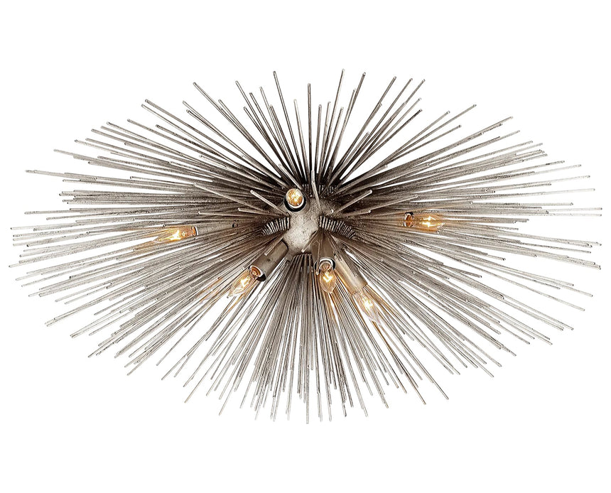 Burnished Silver Leaf | Strada Medium Flush Mount | Valley Ridge Furniture