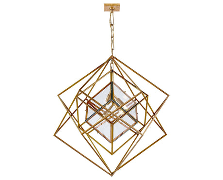 Gild & Clear Glass | Cubist Medium Chandelier | Valley Ridge Furniture