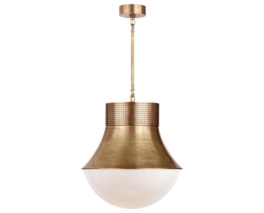 Antique-Burnished Brass & White Glass | Precision Large Pendant | Valley Ridge Furniture