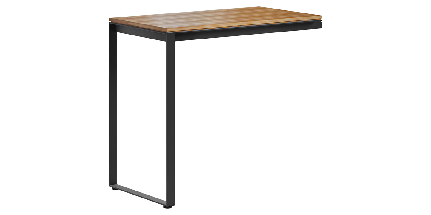 Natural Walnut Veneer & Black Steel | BDI Linea Work Desk Return | Valley Ridge Furniture