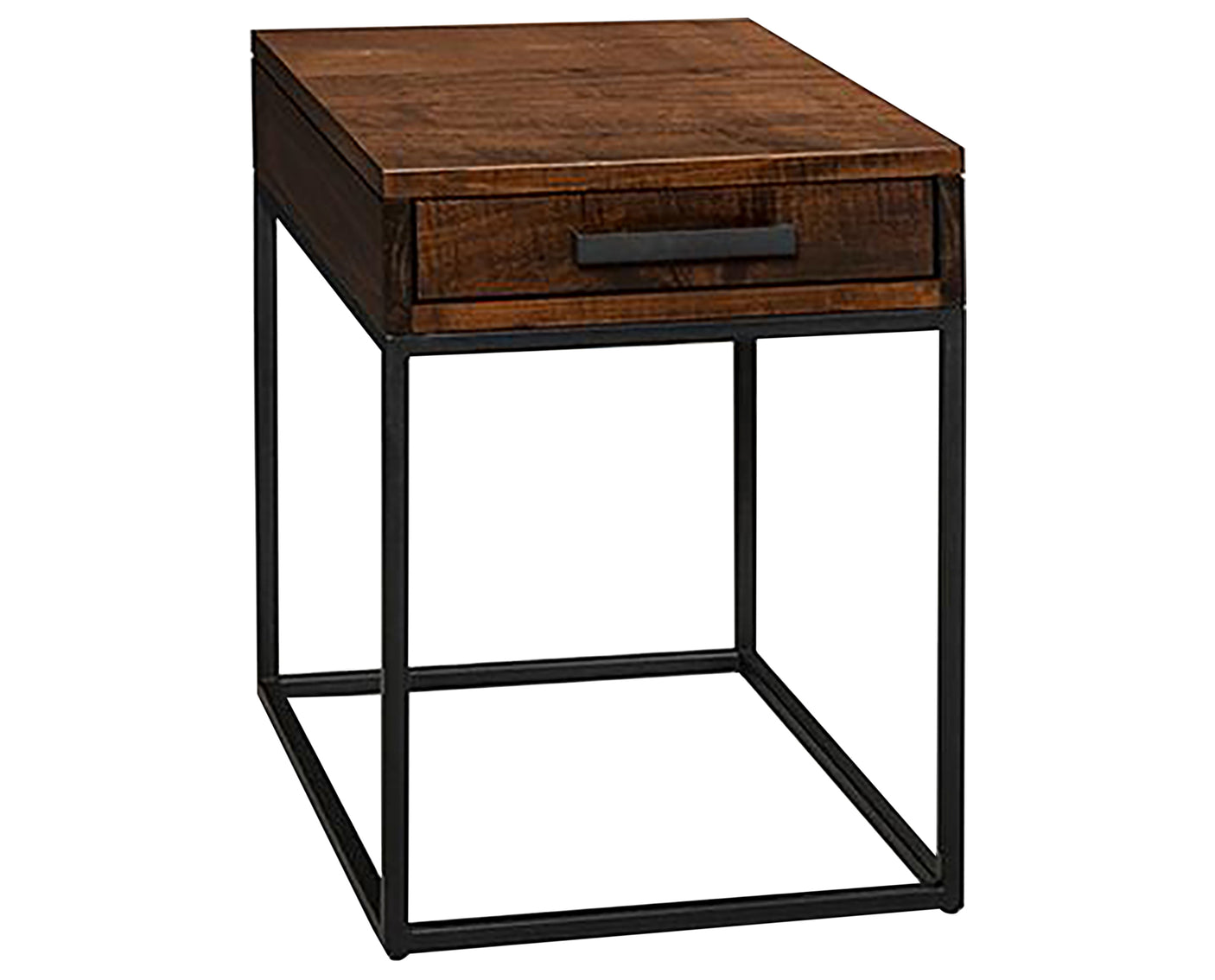 Brushwork Maple Mocha with Sunrise Metal Black | Handstone Muskoka End Table | Valley Ridge Furniture