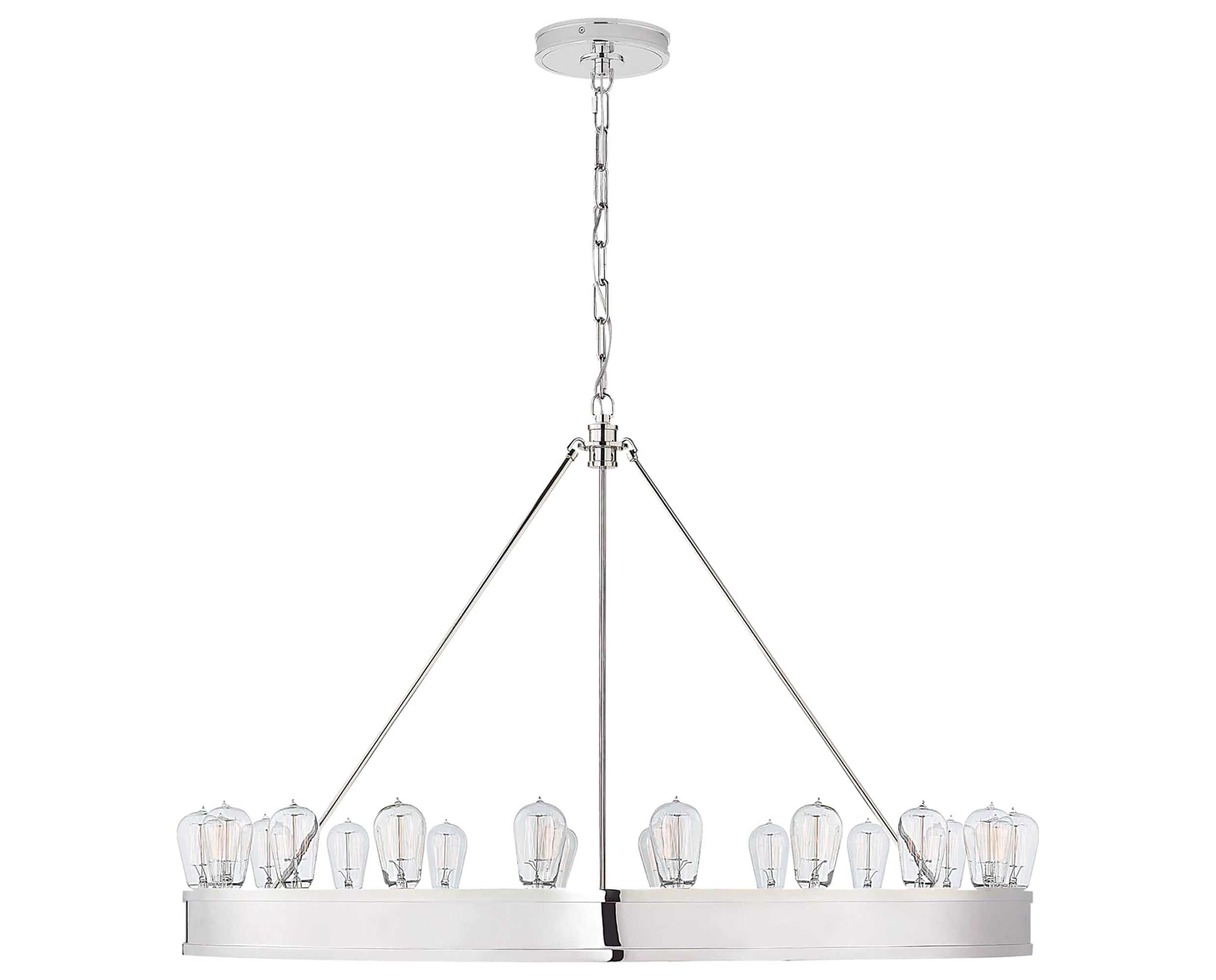 Polished Nickel &amp; Clear Glass | Roark 40&quot; Modular Ring Chandelier | Valley Ridge Furniture