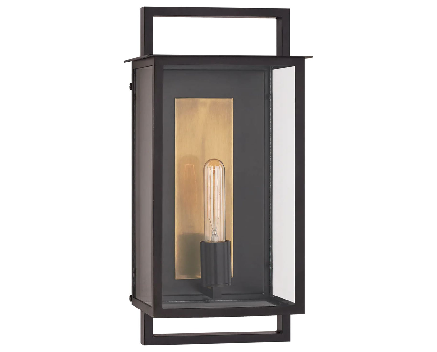 Aged Iron & Clear Glass | Halle Medium Wall Lantern | Valley Ridge Furniture