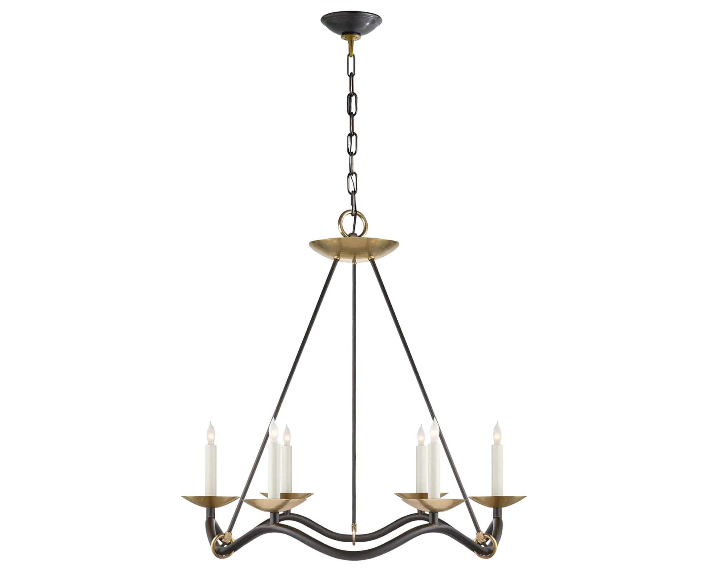 Visual Comfort Signature Bryant Four Light Chandelier In Hand-Rubbed  Antique Brass