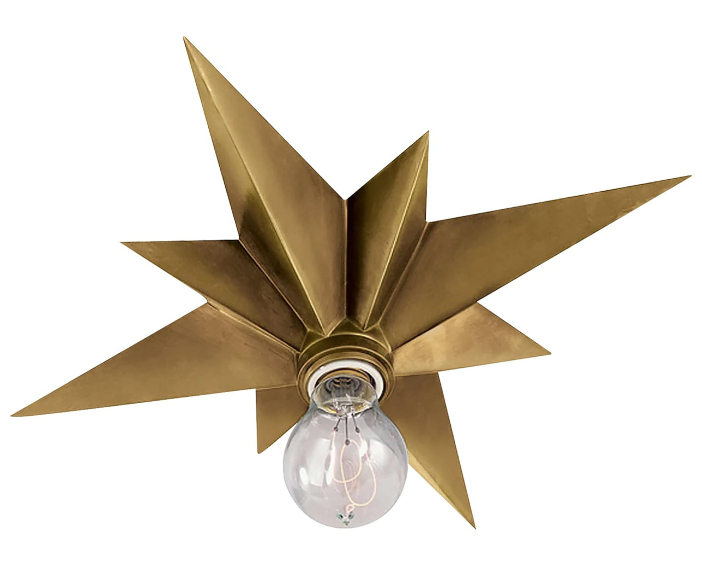 Hand-Rubbed Antique Brass | Star Flush Mount | Valley Ridge Furniture