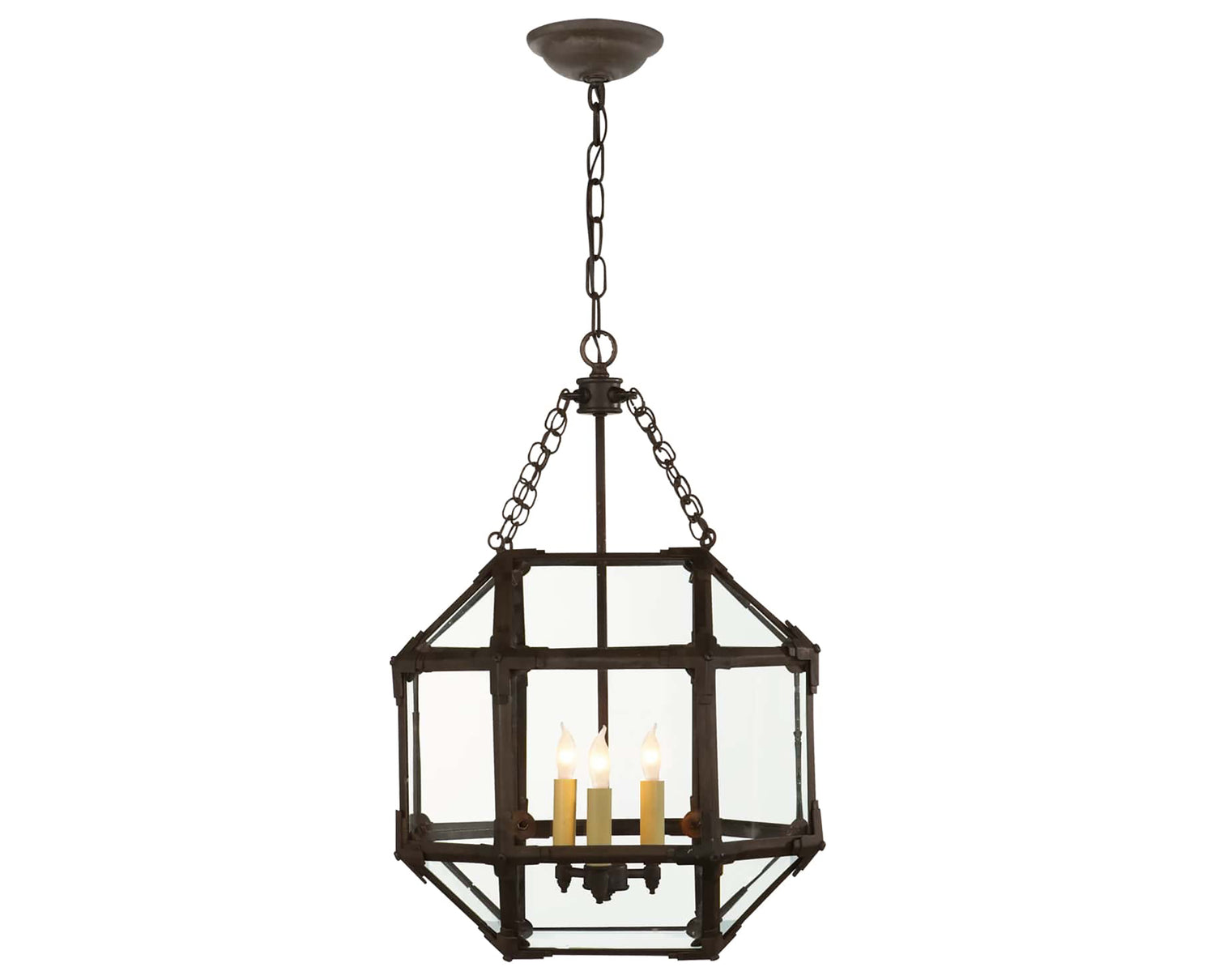 Antique Zinc and Clear Glass | Morris Small Lantern | Valley Ridge Furniture