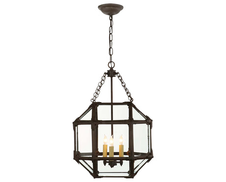 Antique Zinc and Clear Glass | Morris Medium Lantern | Valley Ridge Furniture