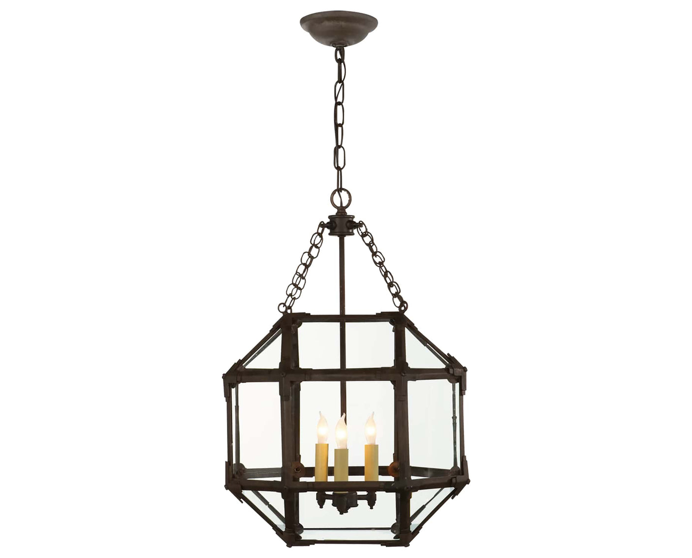 Antique Zinc and Clear Glass | Morris Medium Lantern | Valley Ridge Furniture