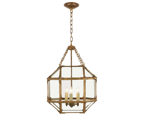 Gilded Iron and Clear Glass | Morris Medium Lantern | Valley Ridge Furniture