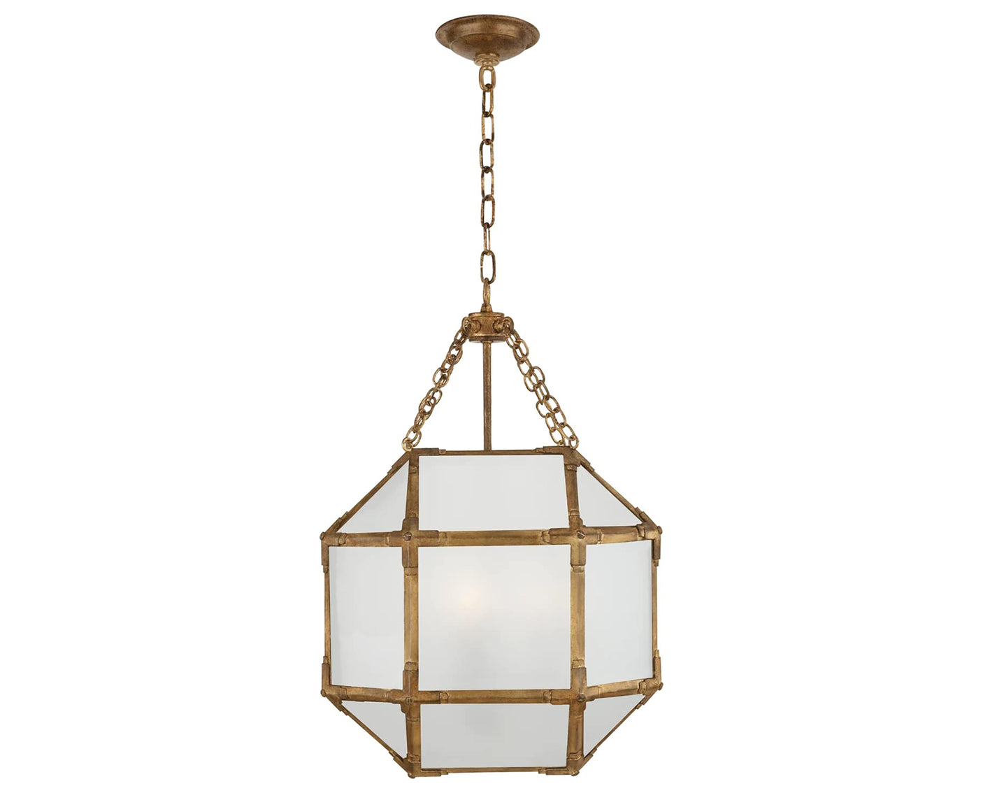 Gilded Iron and Frosted Glass | Morris Small Lantern | Valley Ridge Furniture