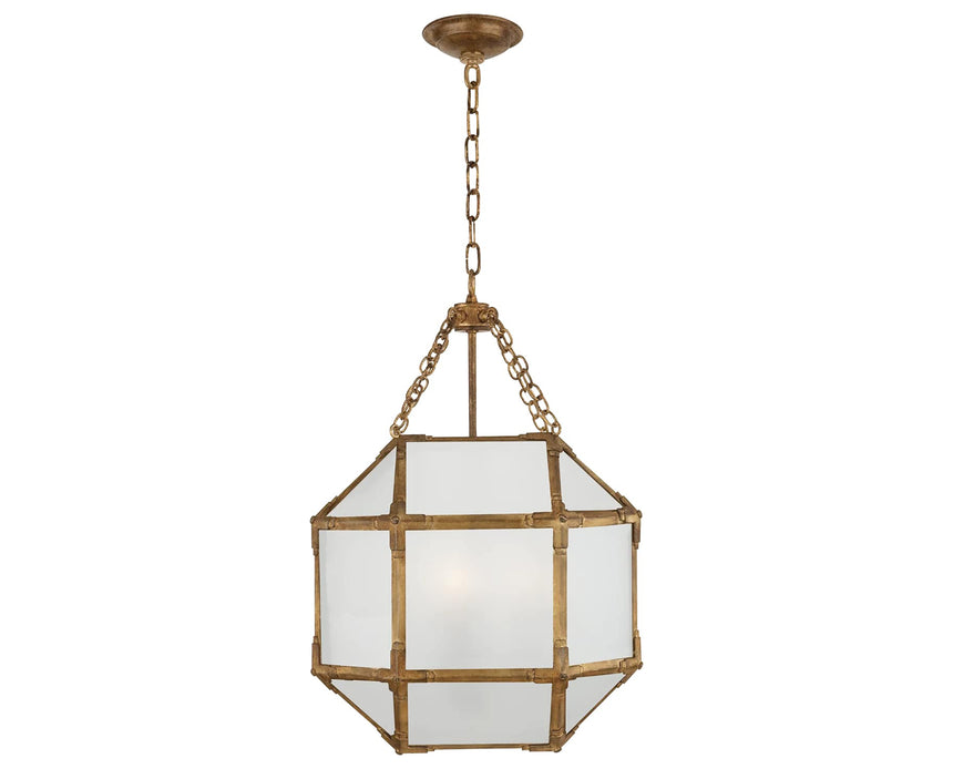 Gilded Iron and Frosted Glass | Morris Medium Lantern | Valley Ridge Furniture