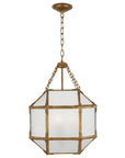 Gilded Iron and Frosted Glass | Morris Medium Lantern | Valley Ridge Furniture