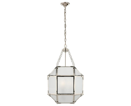 Polished Nickel and Frosted Glass | Morris Medium Lantern | Valley Ridge Furniture