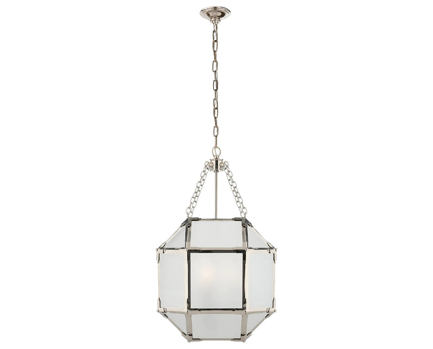 Polished Nickel and Frosted Glass | Morris Medium Lantern | Valley Ridge Furniture