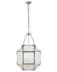 Polished Nickel and Frosted Glass | Morris Medium Lantern | Valley Ridge Furniture