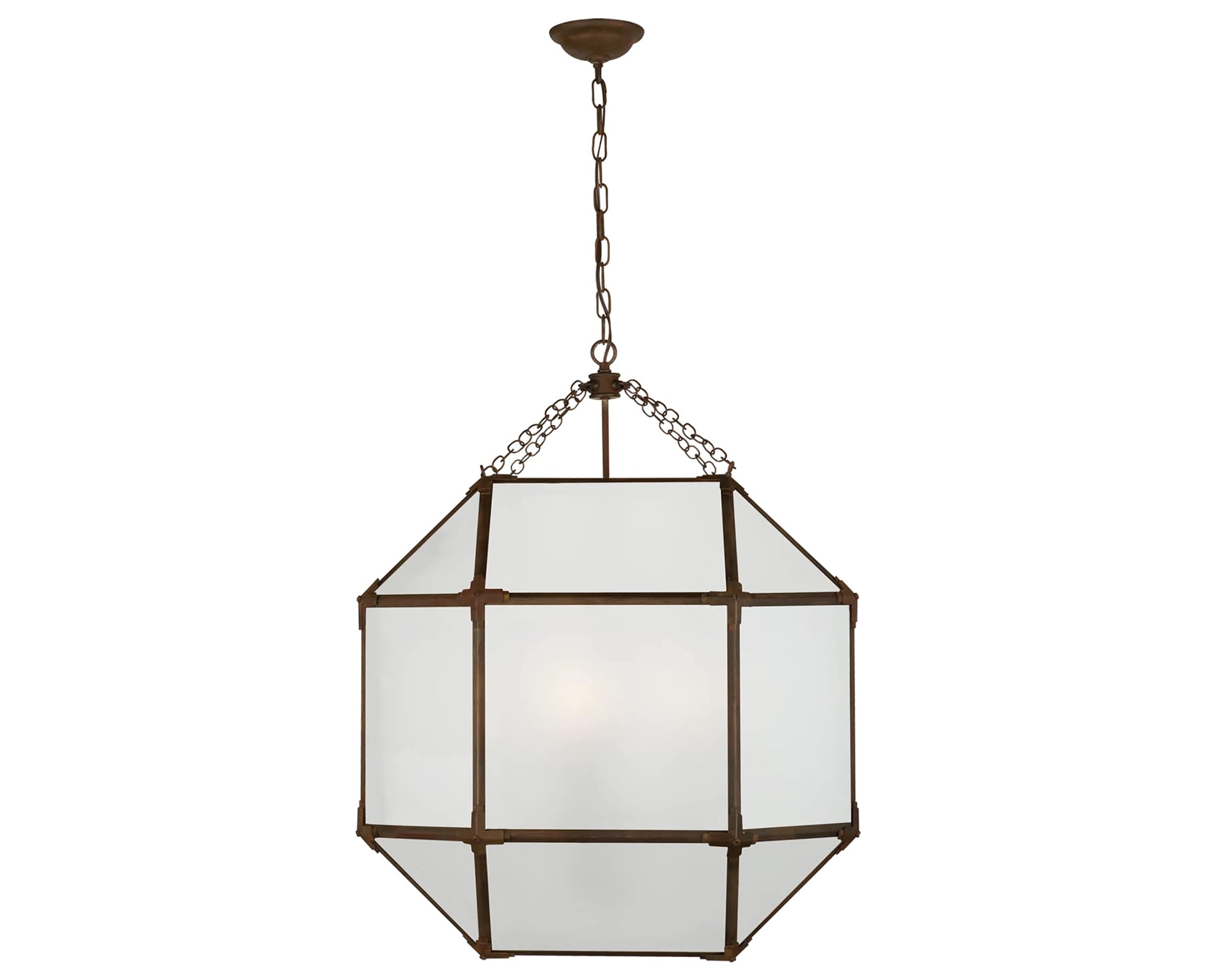 Antique Zinc and Frosted Glass | Morris Large Lantern | Valley Ridge Furniture