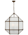 Antique Zinc and Frosted Glass | Morris Large Lantern | Valley Ridge Furniture