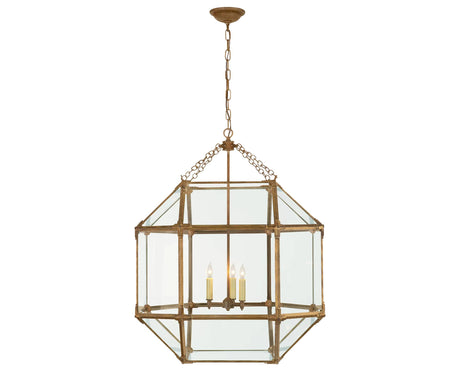 Gilded Iron and Clear Glass | Morris Large Lantern | Valley Ridge Furniture