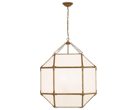 Gilded Iron and White Glass | Morris Large Lantern | Valley Ridge Furniture