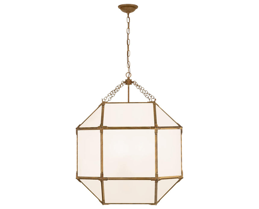Gilded Iron and White Glass | Morris Large Lantern | Valley Ridge Furniture