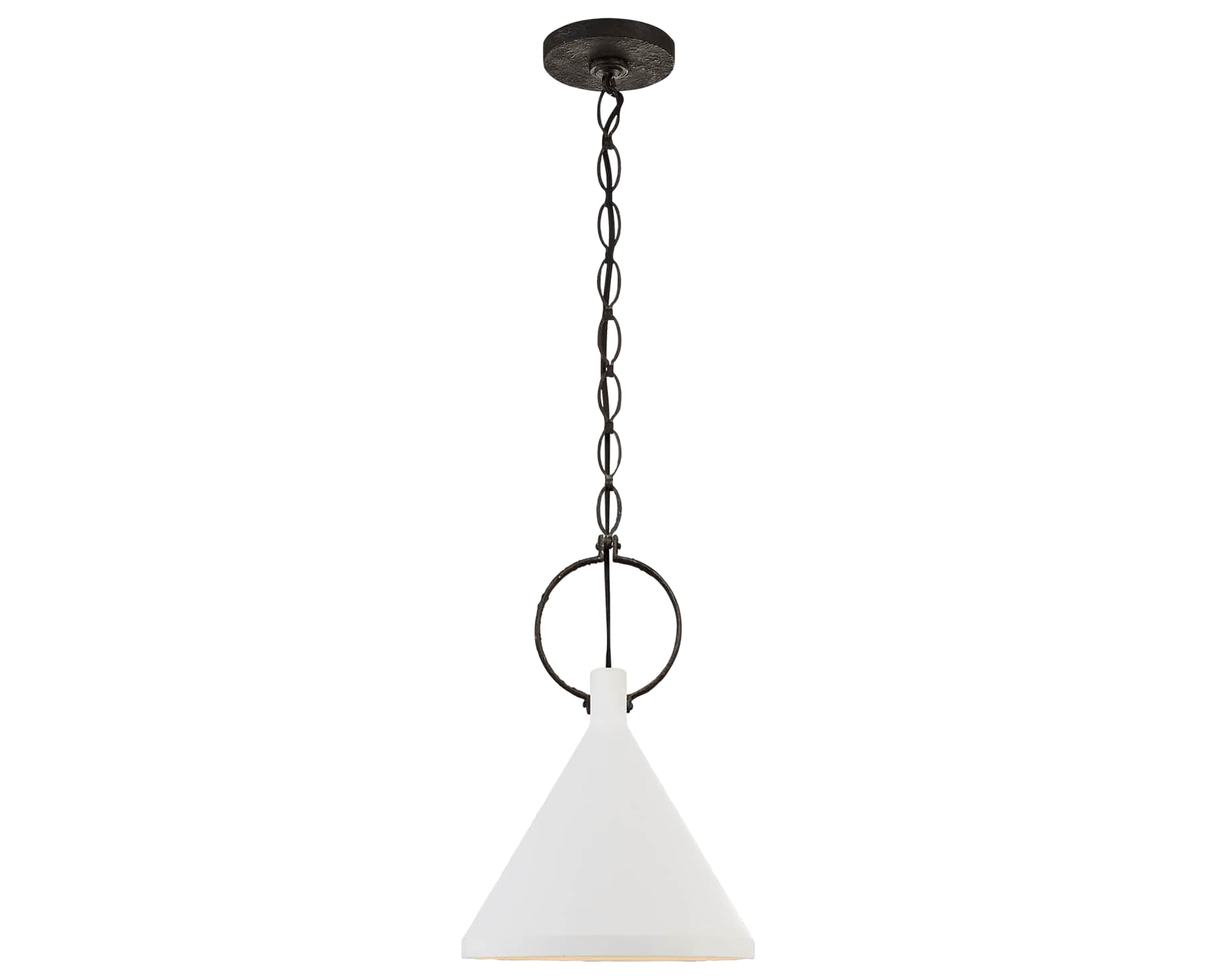 Natural Rusted Iron and Plaster White | Limoges Medium Pendant | Valley Ridge Furniture