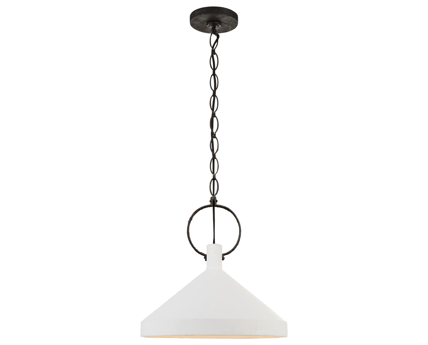 Natural Rusted Iron and Plaster White | Limoges Large Pendant | Valley Ridge Furniture