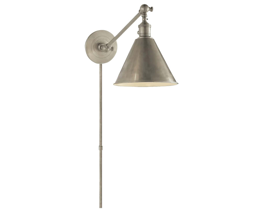 Antique Nickel | Boston Functional Single Arm Library Light | Valley Ridge Furniture
