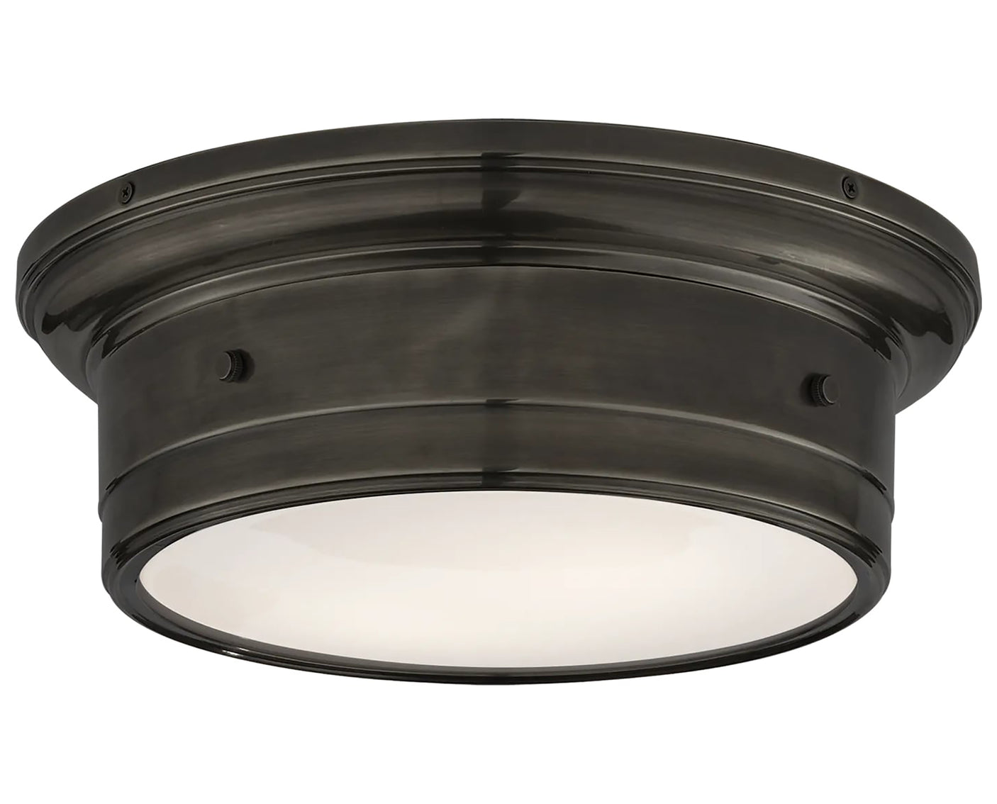 Bronze & White Glass | Siena Small Flush Mount | Valley Ridge Furniture