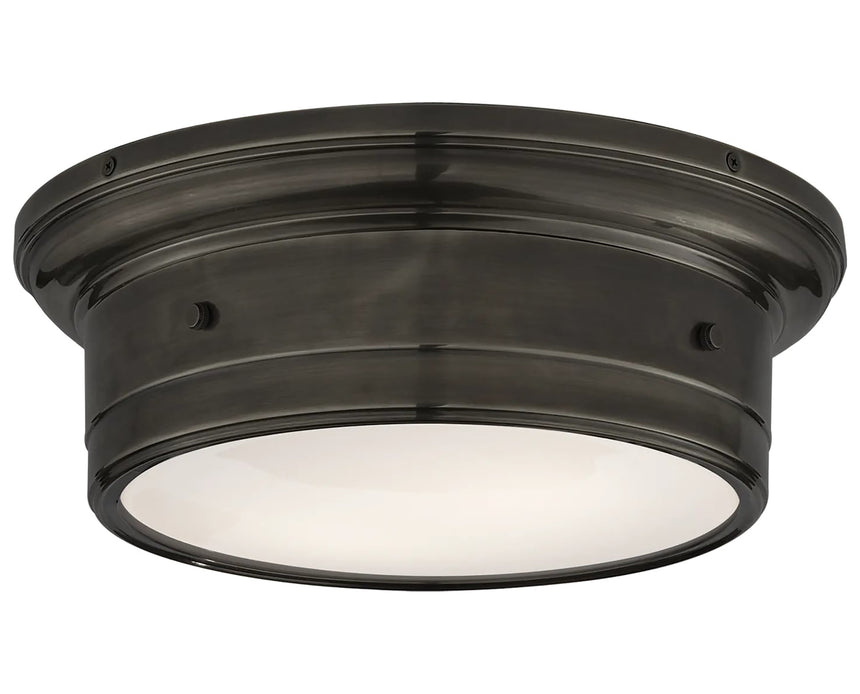 Bronze & White Glass | Siena Small Flush Mount | Valley Ridge Furniture