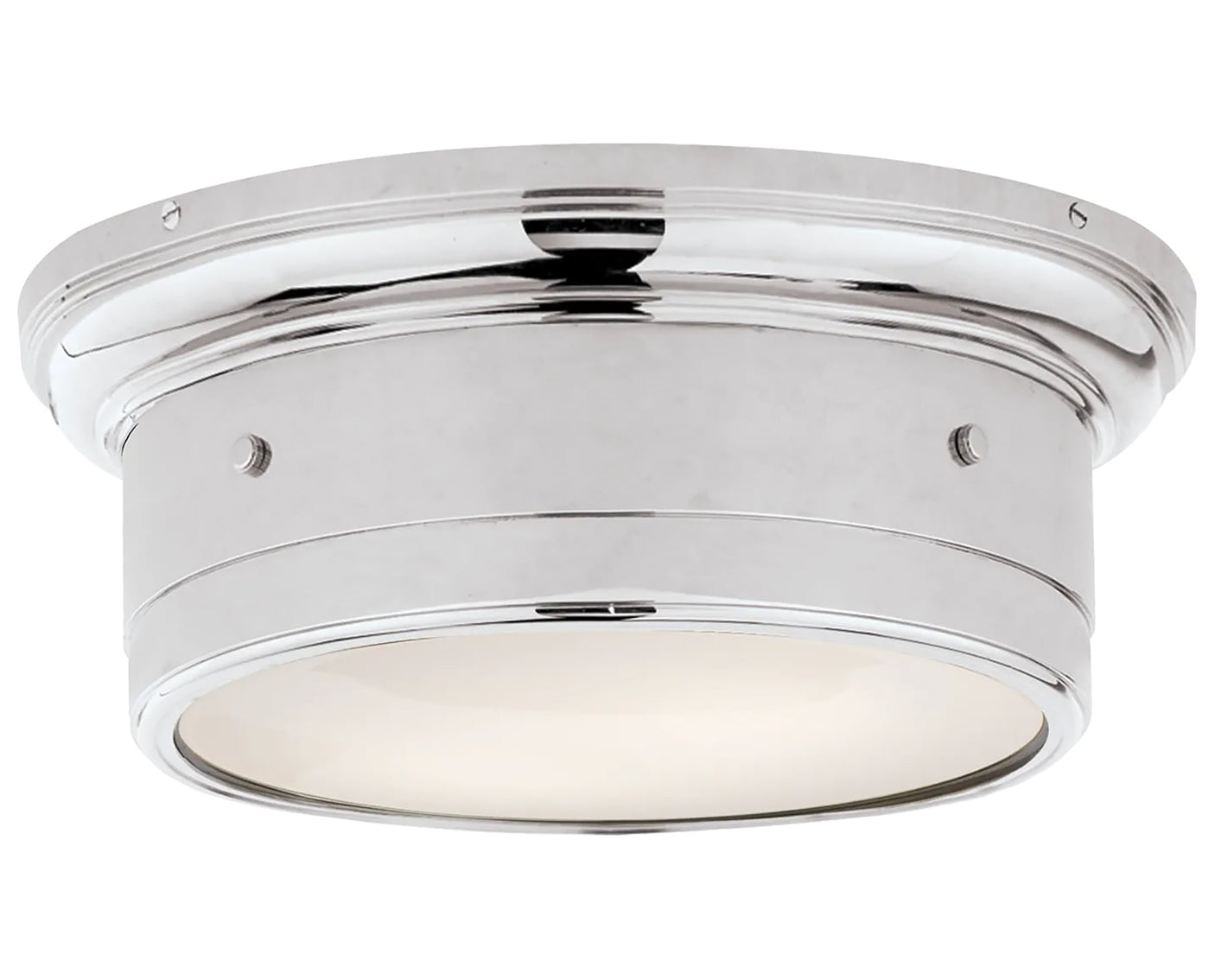 Chrome & White Glass | Siena Small Flush Mount | Valley Ridge Furniture