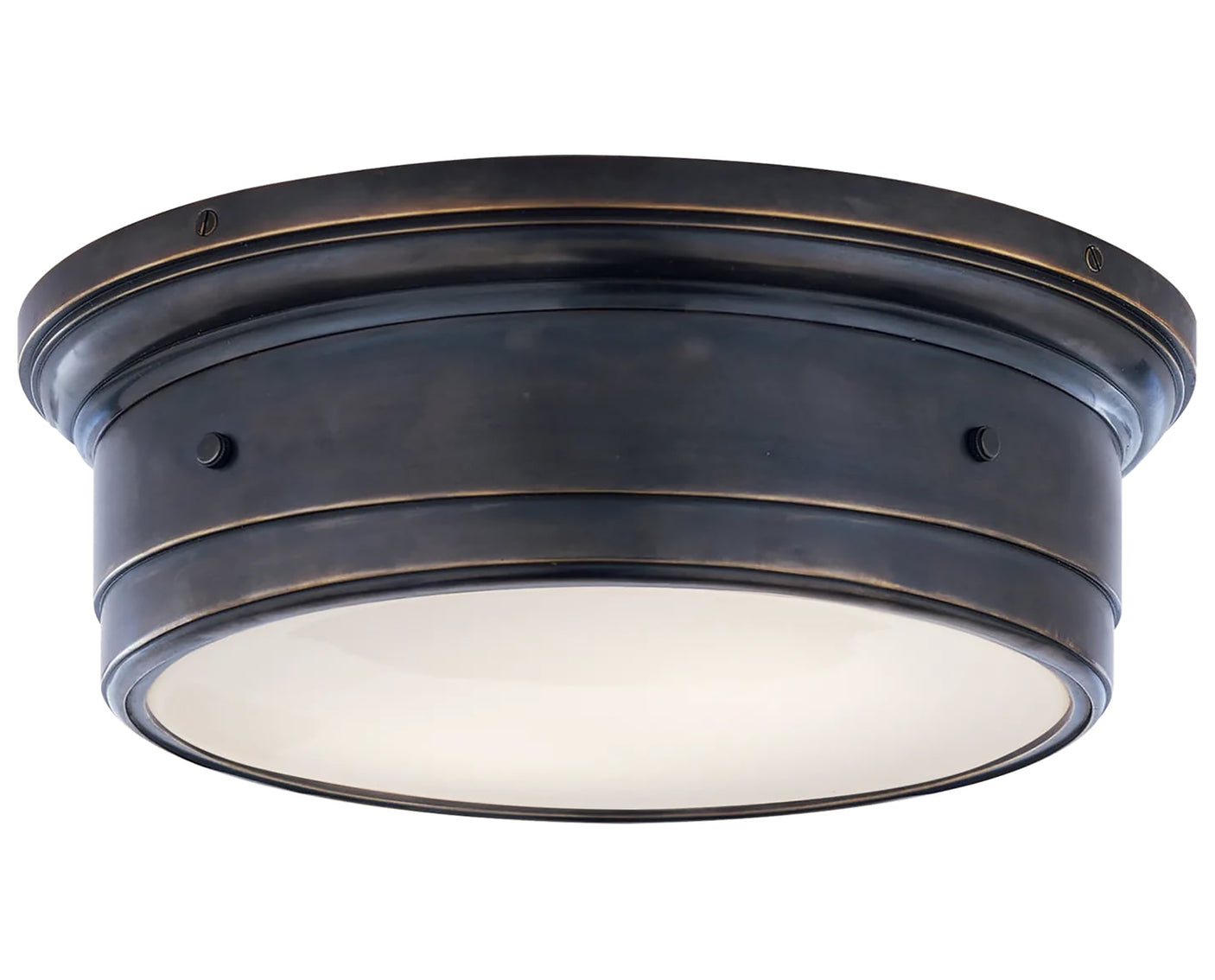 Bronze & White Glass | Siena Large Flush Mount | Valley Ridge Furniture