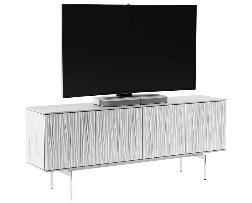 Satin White Wood & Polished Chrome | BDI Tanami Modern Credenza | Valley Ridge Furniture