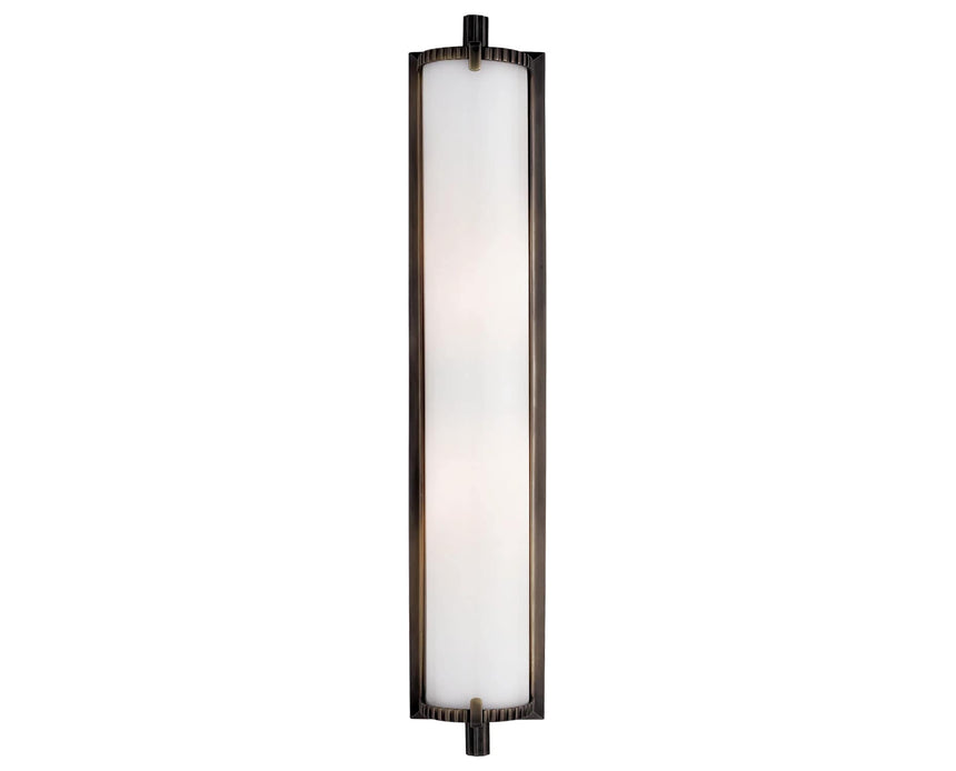 Bronze & White Glass | Calliope Tall Bath Light | Valley Ridge Furniture