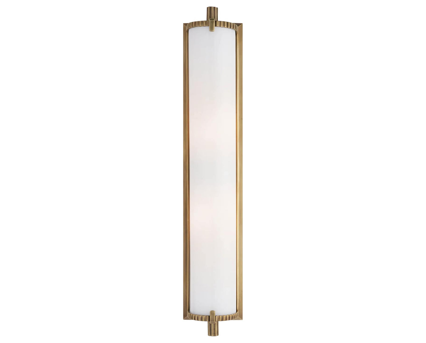 Hand-Rubbed Antique Brass & White Glass | Calliope Tall Bath Light | Valley Ridge Furniture